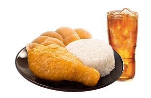 Chinese-Style Fried Chicken with drinks