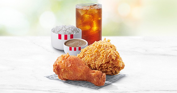 2pc chicken with Rice & Drink
